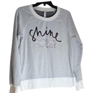 Xhilaration Sweater Women Small Shine Bright Sequin Pullover Lounge Crewneck
